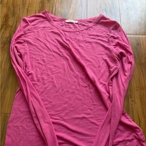 Source Unknown Ribbed Long-Sleeve Top - Bright Pink